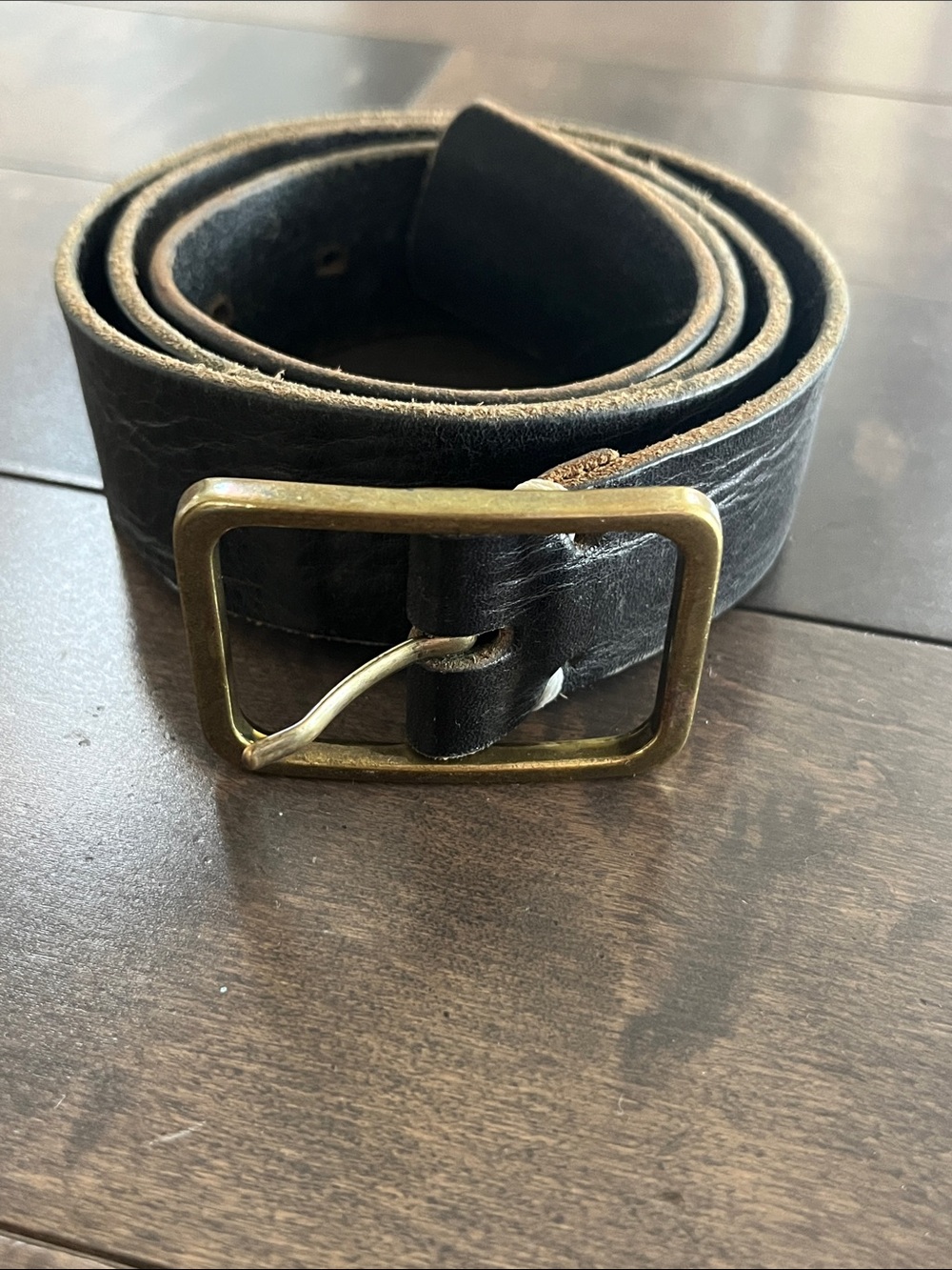 Brave Black Leather Belt with Metal Buckle